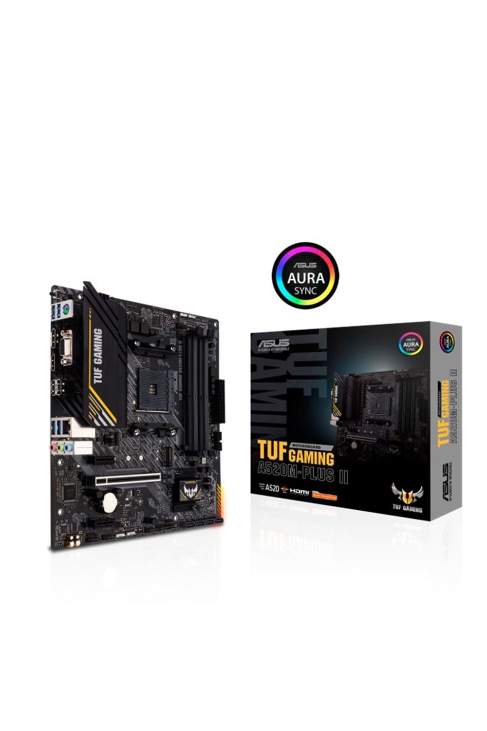 ASUS TUF GAMING A520M-PLUS II DDR4 4800MHZ 1XVGA 1XHDMI 1XDP 1XM.2 USB 3.2 MATX AM4(AMD 5000/4000G/3000 SERİ İLE UYUMLU)