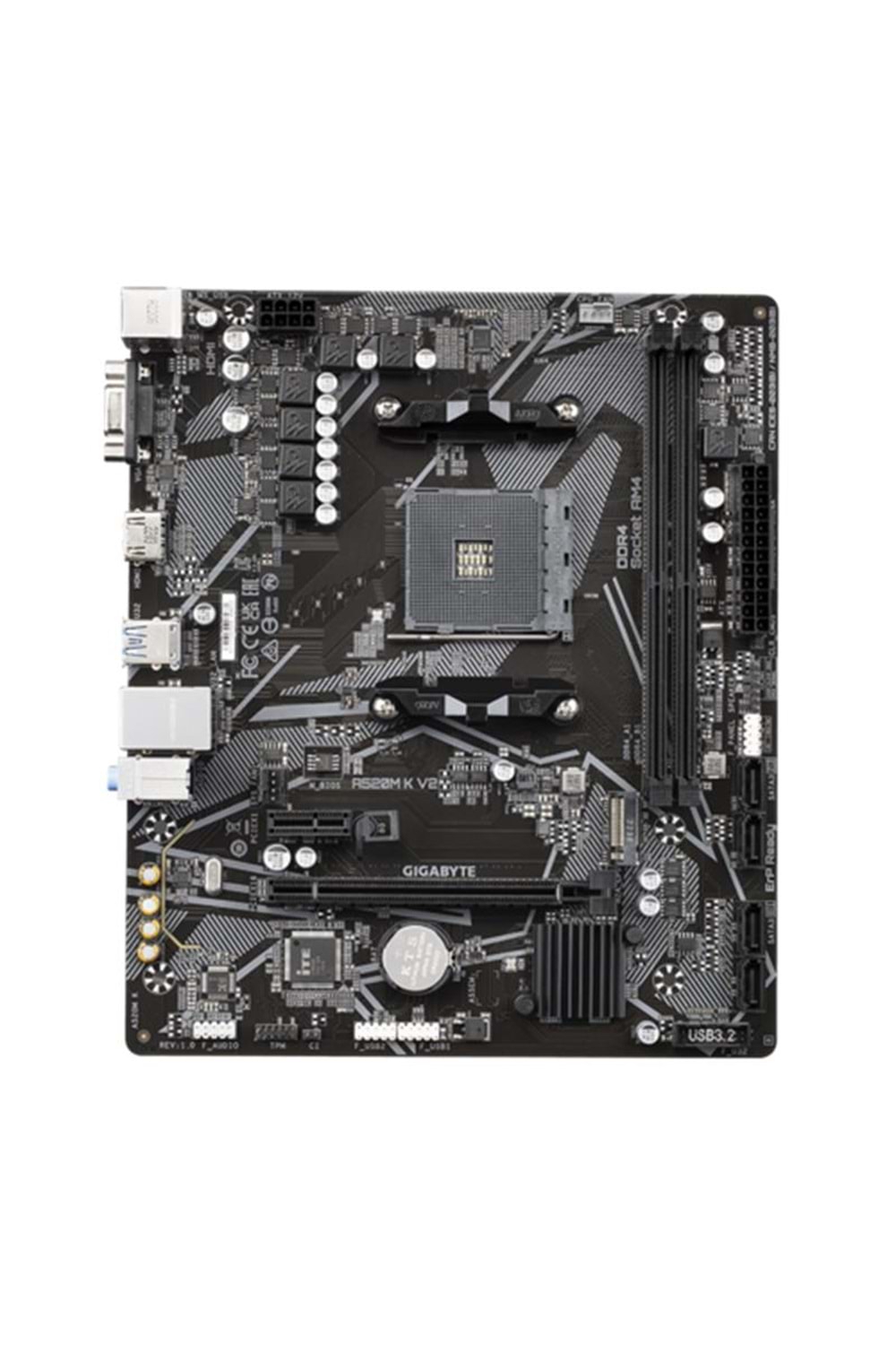 GIGABYTE A520M-K V2 DDR4 5100MHZ 1XVGA 1XHDMI 1XM.2 USB 3.2 MATX AM4 (AMD AM4 5000/4000 /3000 SERİSİ İLE UYUMLU) 