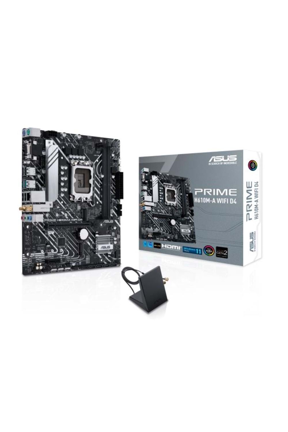 ASUS PRIME H610M-A WIFI D4 DDR4 3200MHZ 1XVGA 1XHDMI 1XDP 2XM.2 USB 3.2 MATX 1700P(12. /13. VE 14. NESİL İŞLEMCİ UYUMLU)