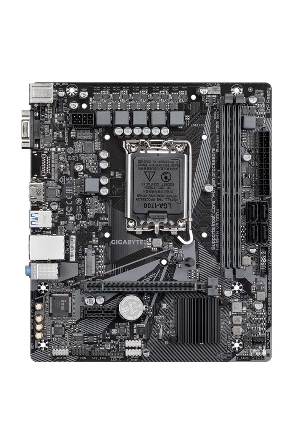 GIGABYTE H610M-H-V3 DDR4 3200MHZ 1XVGA 1XHDMI 1XM.2 USB 3.2 MATX 1700P (12. / 13. VE 14. NESİL İŞLEMCİ UYUMLU) 