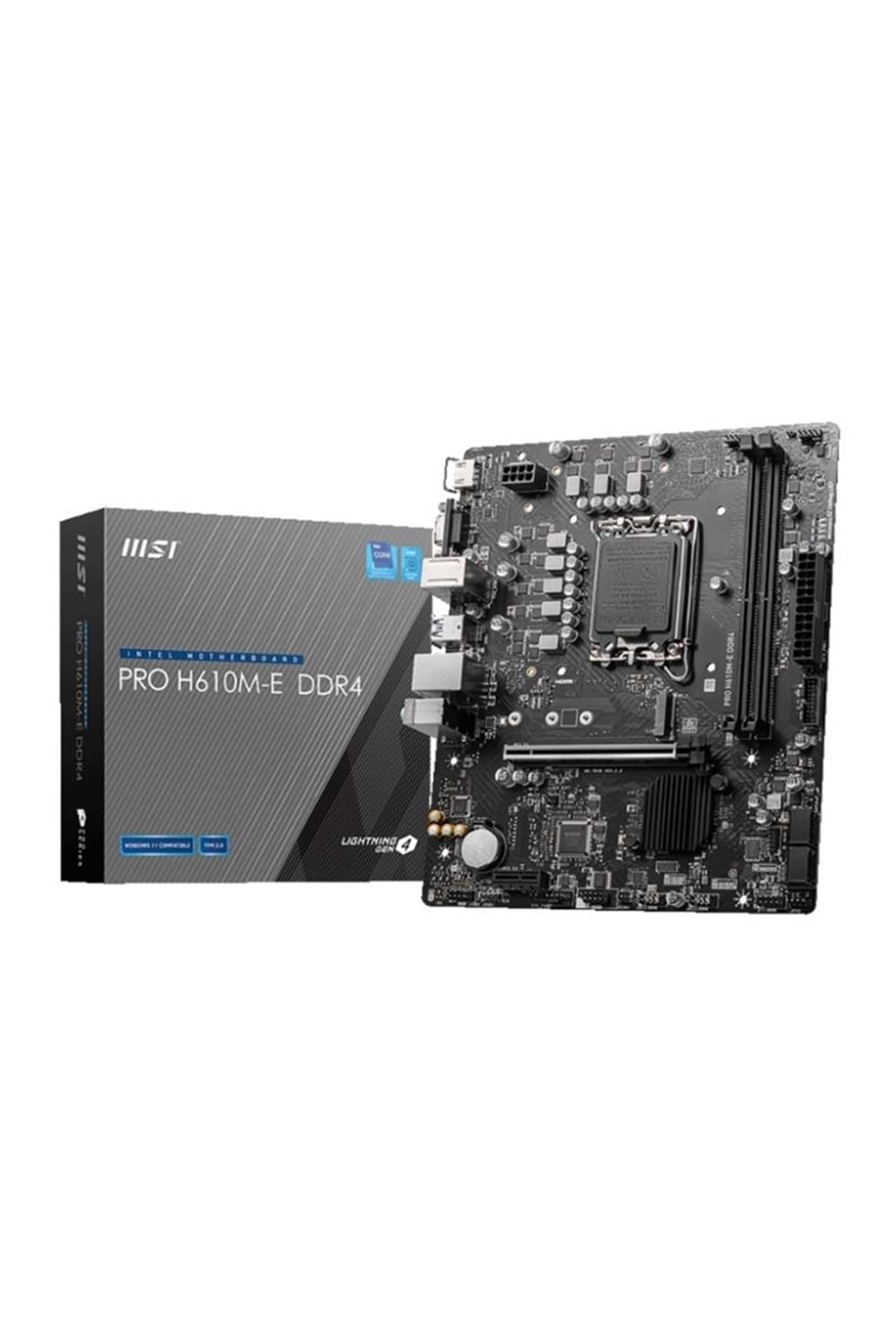 MSI PRO H610M-E DDR4 3200MHZ 1XVGA 1XHDMI 1XM.2 USB 3.2 MATX 1700P (12. / 13. VE 14. NESİL İŞLEMCİ UYUMLU) 