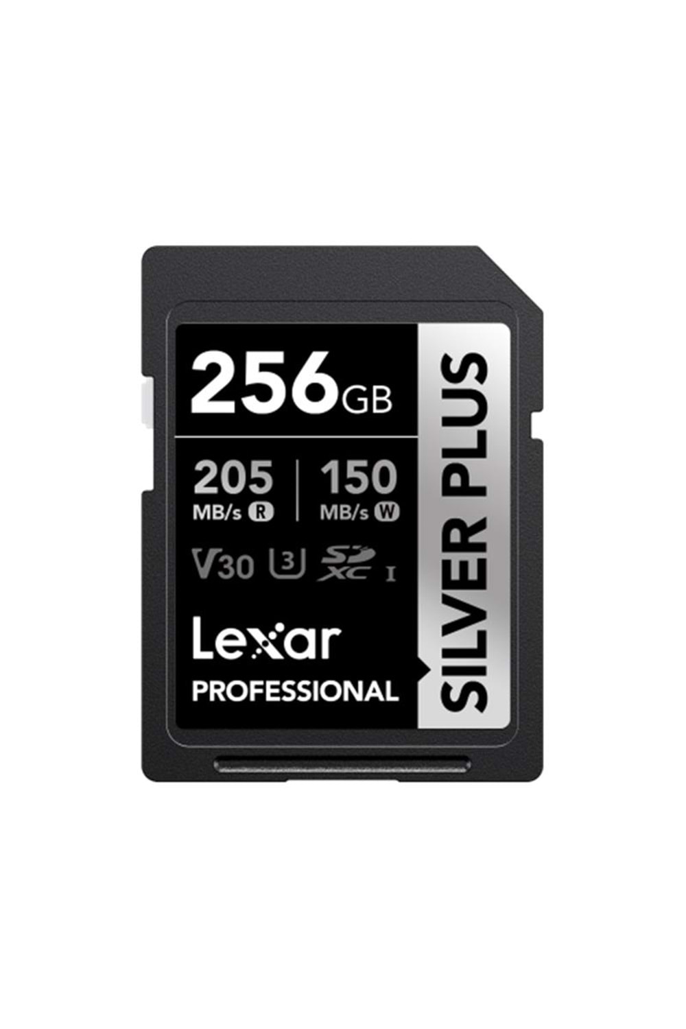 256GB LEXAR LSDSIPL256G-BNNNG PROFESSIONAL SILVER PLUS SDXC UHS-I CARDS UP TO 205MB/S READ 150MB/S WRITE C10 V30 U3 