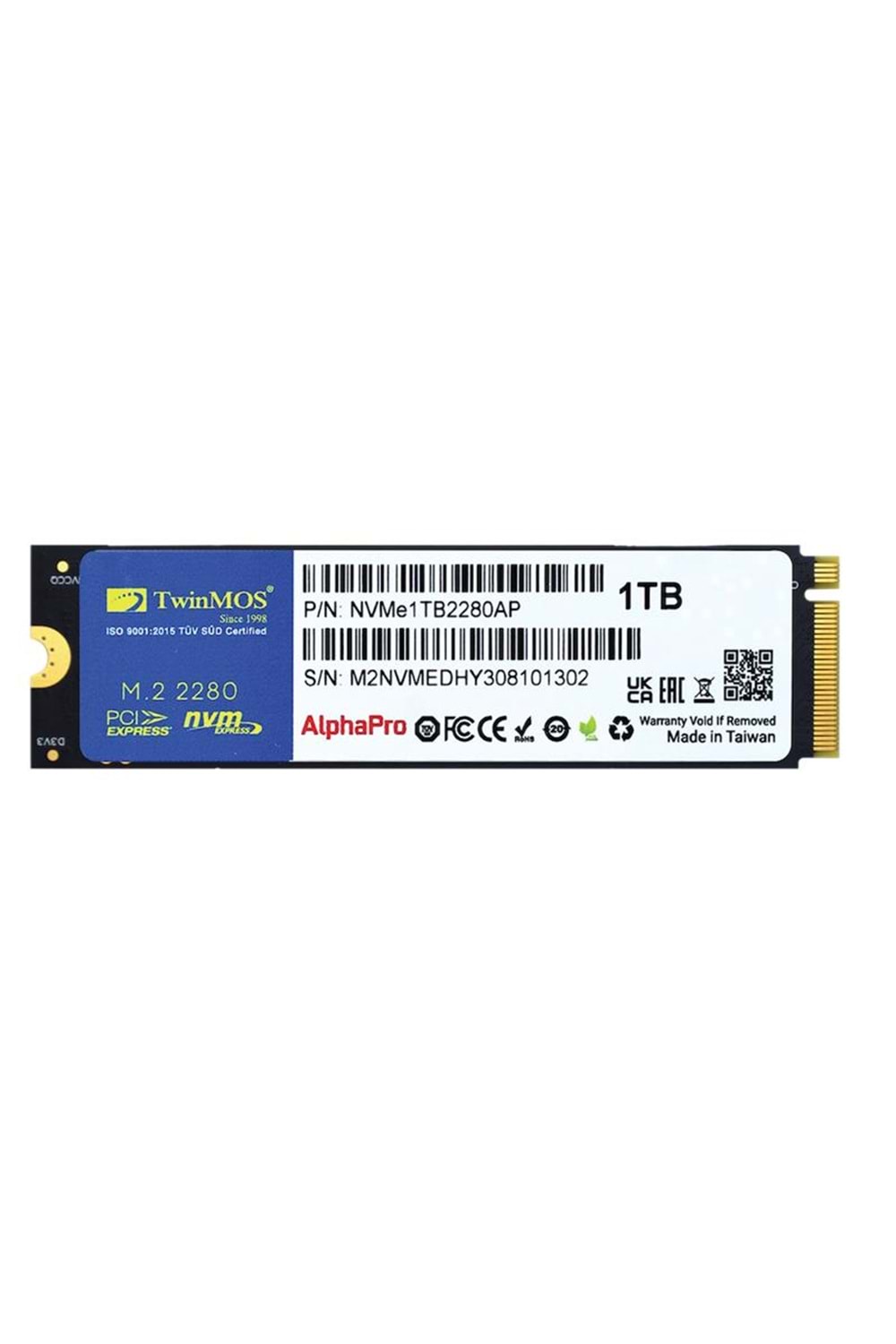 1 TB TWINMOS M.2 PCIe NVMe 3600/3250 NVMe1TB2280AP 