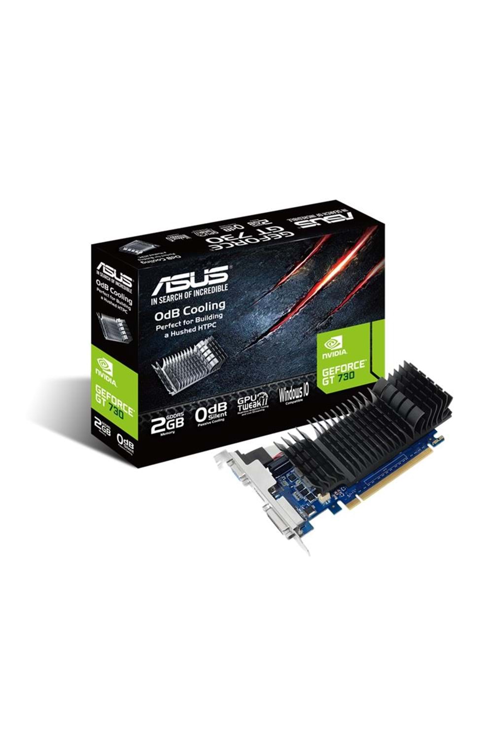ASUS GEFORCE GT730-SL-2GD5-BRK 2GB DDR5 64BIT 1XVGA 1XHDMI 1XDVI EKRAN KARTI 