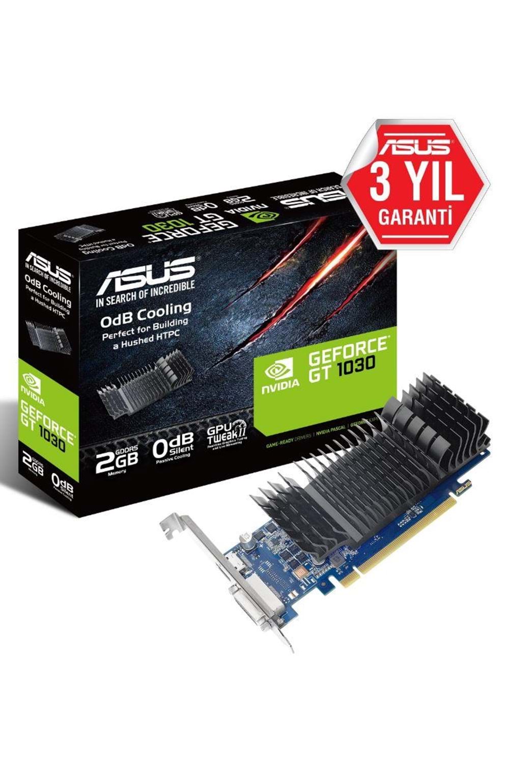 ASUS GEFORCE GT1030-SL-2G-BRK 2GB DDR5 64BIT 1XHDMI 1XDVI EKRAN KARTI 