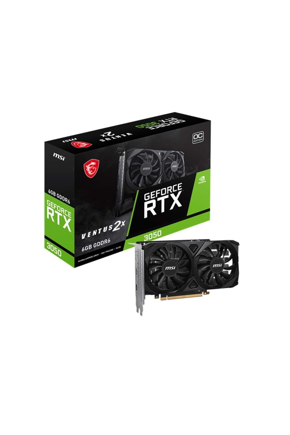 MSI GEFORCE RTX3050 VENTUS 2X E 6G OC 6GB GDDR6 96BIT 2XHDMI 1XDP EKRAN KARTI 