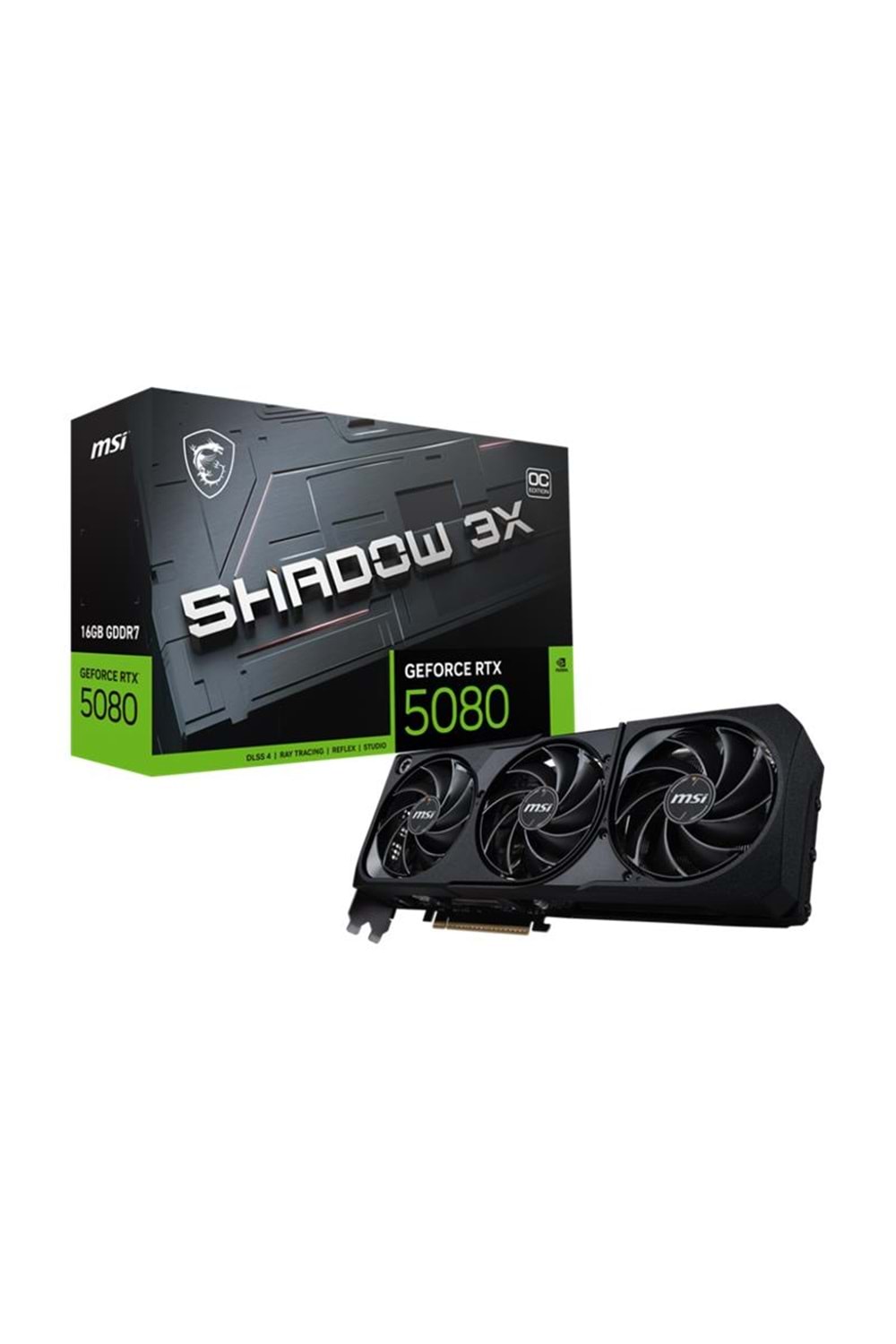 MSI GEFORCE RTX5080 16G SHADOW 3X OC 16GB GDDR7 256BIT 1XHDMI 3XDP EKRAN KARTI 