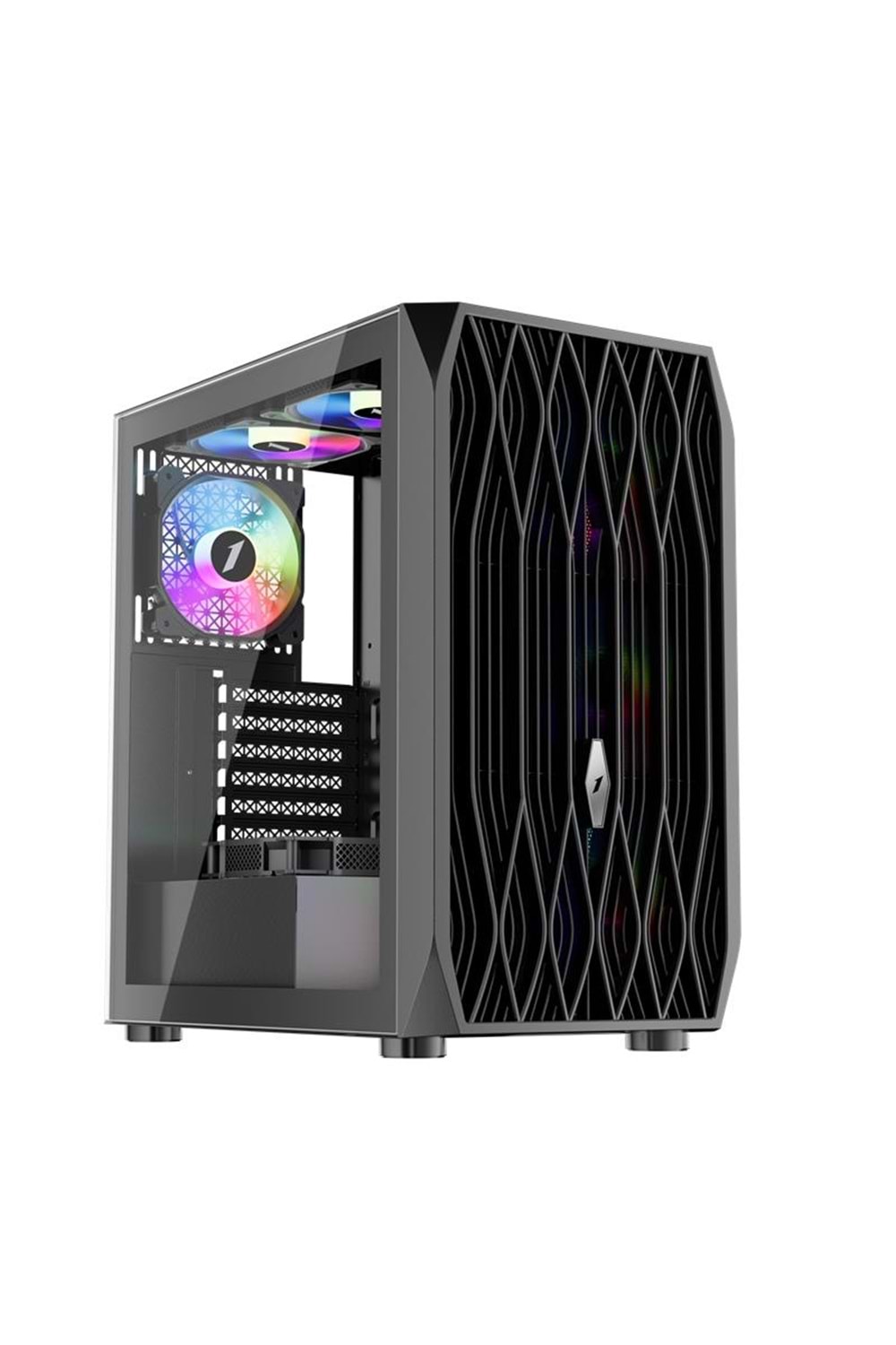1ST PLAYER ARIYA AY7 SİYAH 650W 80+ ARGB 4X12CM FAN TEMPERLİ CAM MESH USB 3.0 ATX KASA 
