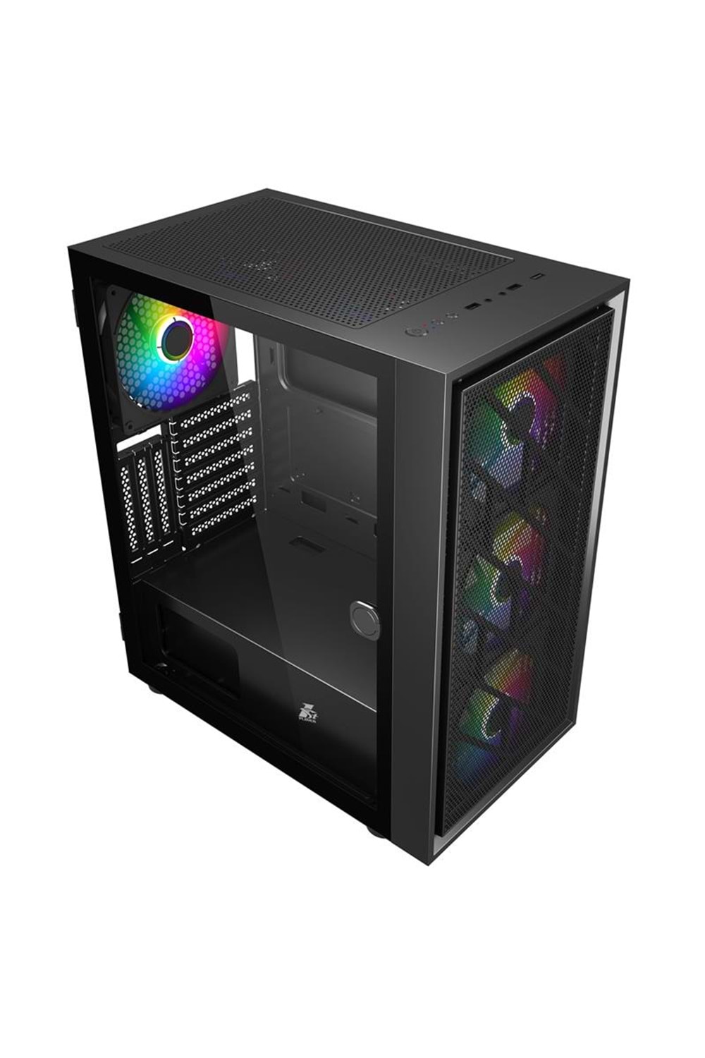 1ST PLAYER AR7 SİYAH 650W 80+ ARGB 4X12CM FAN TEMPERLİ CAM MESH USB 3.0 ATX KASA 