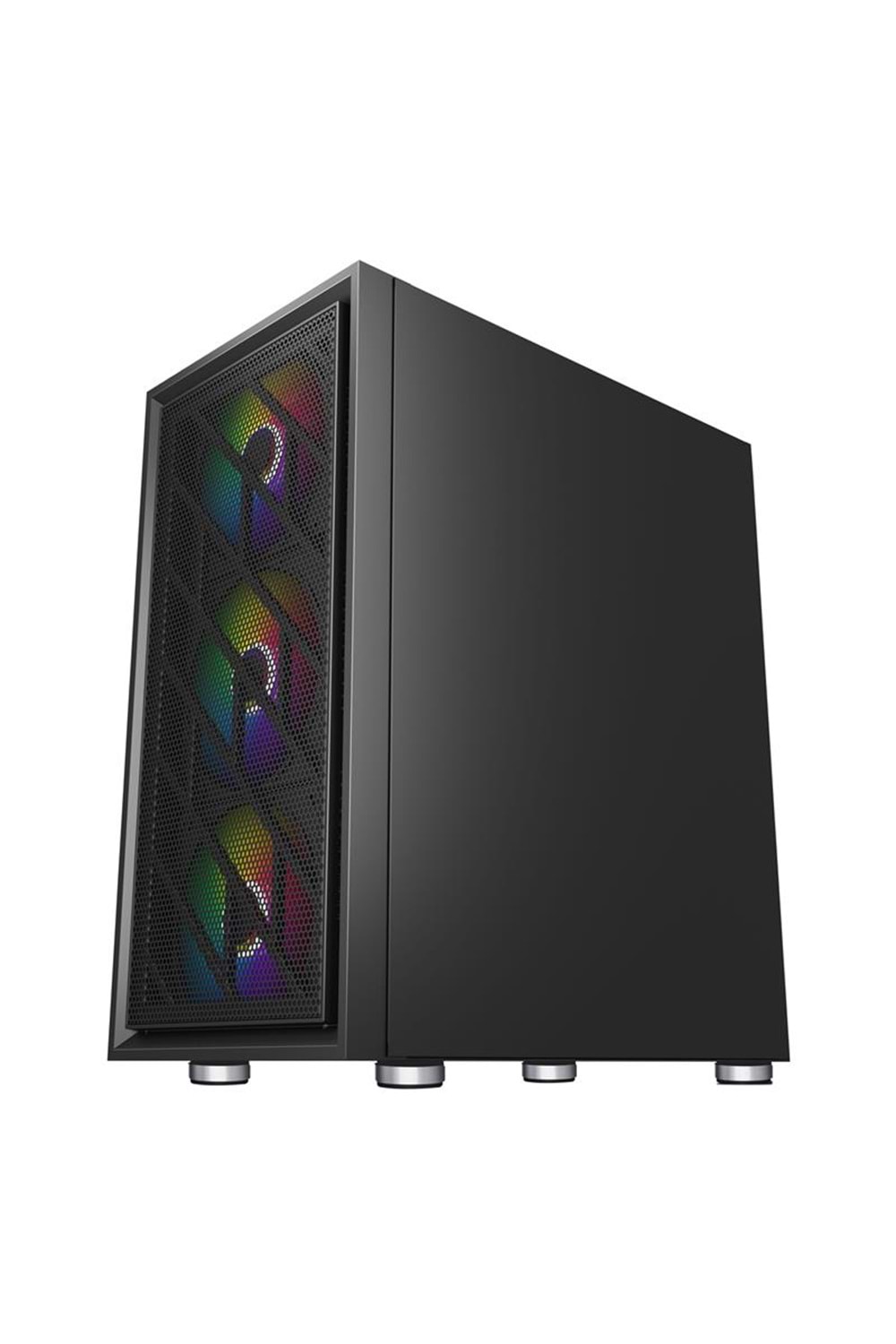 1ST PLAYER AR7 SİYAH 650W 80+ ARGB 4X12CM FAN TEMPERLİ CAM MESH USB 3.0 ATX KASA 