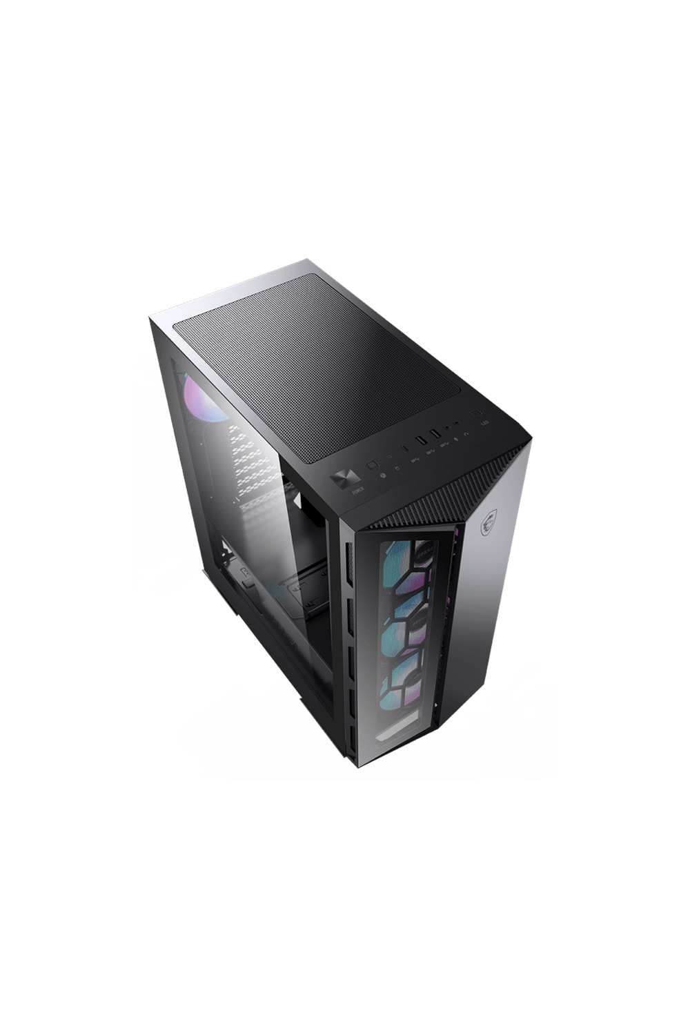 MSI MPG GUNGNIR 110R TEMPERLI CAM 1X120MM 3XARGB FAN PSU YOK GAMING SİYAH KASA 