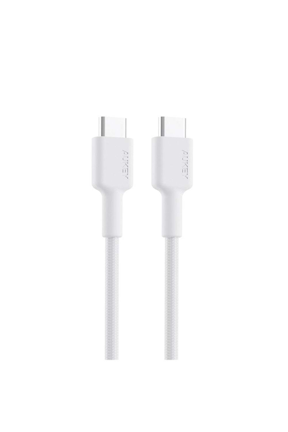 AUKEY CB-CD45-WH PD NAYLON ÖRGÜLÜ TYPE-C TYPE-C ŞARJ KABLOSU 0.9MT 