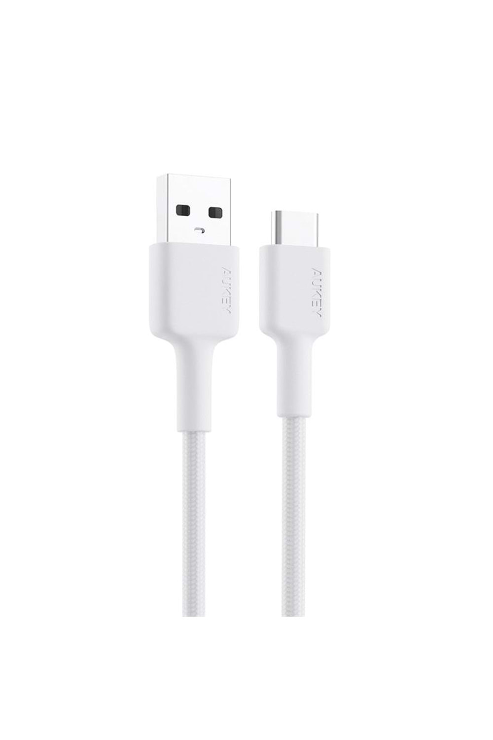 AUKEY CB-CD30-WH NAYLON ÖRGÜLÜ USB-A TYPE-C ŞARJ KABLOSU 0.9MT 