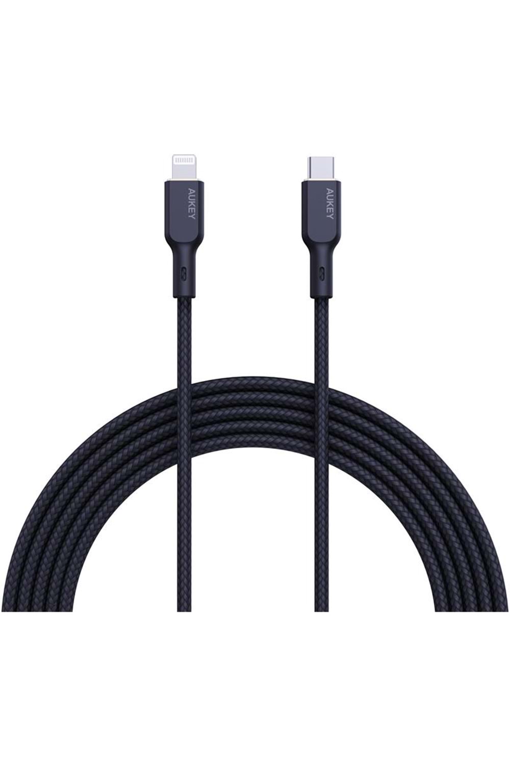 AUKEY CB-NCL1-BK NAYLON ÖRGÜLÜ 3A 480MBPS TYPE-C LIGHTNING KABLOSU 1.8MT 