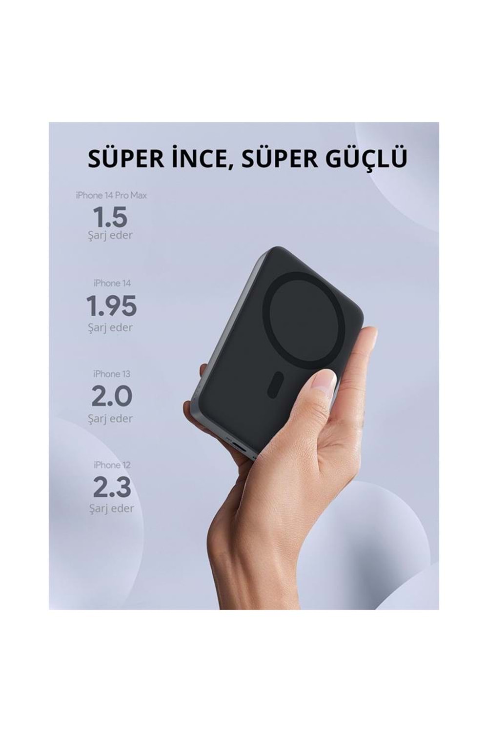 AUKEY PB-MS02-GY 30W 10000 MAH MAGSAFE KABLOSUZ POWERBANK 