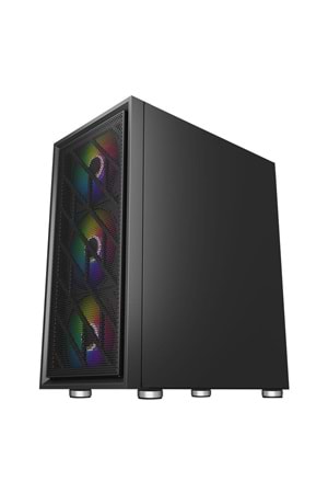 1ST PLAYER AR7 SİYAH 650W 80+ ARGB 4X12CM FAN TEMPERLİ CAM MESH USB 3.0 ATX KASA 