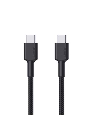 AUKEY CB-CD45-BK PD NAYLON ÖRGÜLÜ TYPE-C TYPE-C ŞARJ KABLOSU 0.9MT 