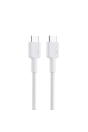 AUKEY CB-CD45-WH PD NAYLON ÖRGÜLÜ TYPE-C TYPE-C ŞARJ KABLOSU 0.9MT 