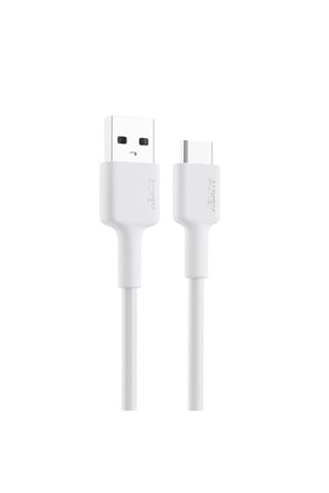 AUKEY CB-CD30-WH NAYLON ÖRGÜLÜ USB-A TYPE-C ŞARJ KABLOSU 0.9MT 