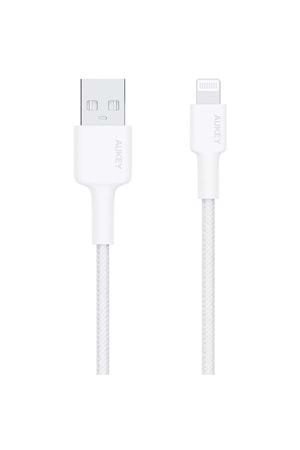 AUKEY CB-BAL7-WH NAYLON ÖRGÜLÜ USB-A LİGHTNİNG KABLOSU 0.9MT 