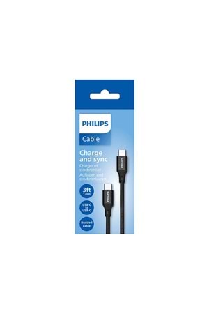 PHILIPS DLC5531C TYPE-C TO TYPE-C 1,2MT PD 480 MBPS SİYAH ÖRGÜLÜ ŞARJ KABLOSU 