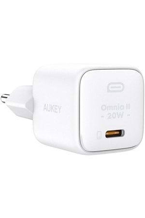 AUKEY PA-B1T-WH 20W OMNİA II MİNİ GAN PD QC 3.0 TYPE C HIZLI ŞARJ ADAPTÖRÜ 