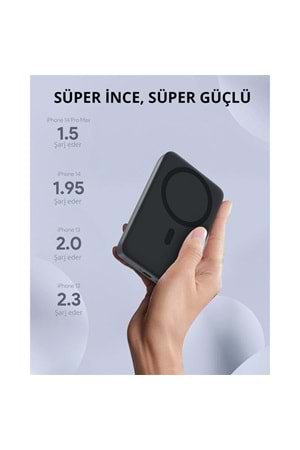 AUKEY PB-MS02-GY 30W 10000 MAH MAGSAFE KABLOSUZ POWERBANK 