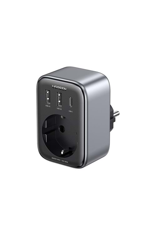 UGREEN AKIM KORUMALI DUVAR PRİZİ 2XUSB-A TYPE-C 30W GAN HIZLI ŞARJ CİHAZI 90613 
