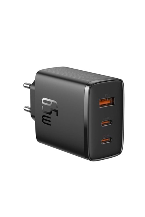 BASEUS CUBE PRO 2C+U P10152301113-00 65W DUVAR TİPİ HIZLI ŞARJ CİHAZI SİYAH ÇIKIŞ:USB X1, TYPE-C X2 