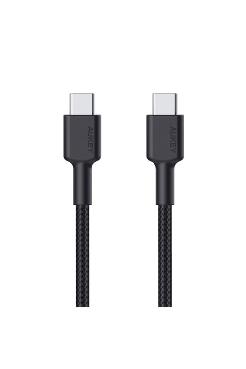 AUKEY CB-CD45-BK PD NAYLON ÖRGÜLÜ TYPE-C TYPE-C ŞARJ KABLOSU 0.9MT 