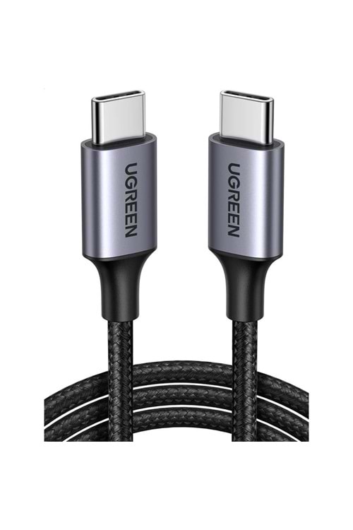 UGREEN USB-C 60W 3A QC PD ÖRGÜLÜ HIZLI ŞARJ KABLOSU 1 MT SİYAH 50150 