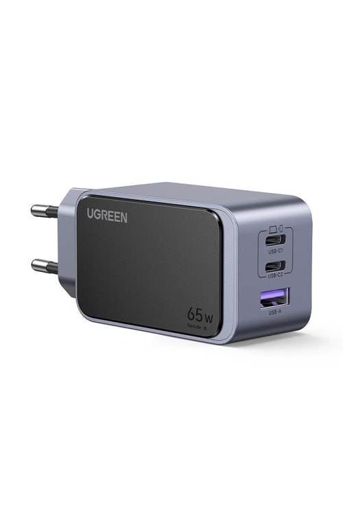 UGREEN NEXODE AIR 65W GAN HIZLI ŞARJ CİHAZI TYPE-C QC PD 2XUSB-C 1XUSB-A GRİ 35042 