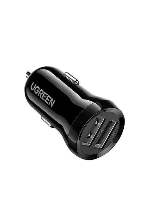 UGREEN 24W ARAÇ ÇAKMAKLIK ŞARJ CİHAZI 2XUSB-A SİYAH 50875 